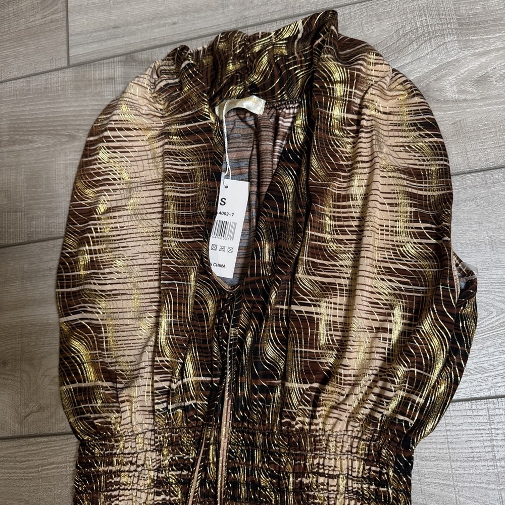 NWT Seven Islands Sleeveless maxi dress Womens S Brown Gold Animal Print Resort - Picture 15 of 16